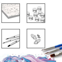 Set pictura pe numere (panza) Noapte instelata - Pisica Van Gogh 50x40 cm