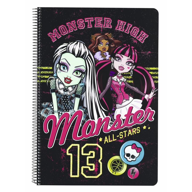 Caiet cu spira A4-80 de file colectia Monster High
