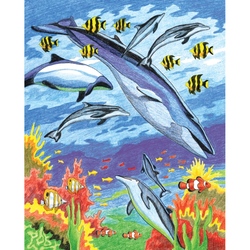 Set creativ educativ - Coloreaza pe numere - Animale marine