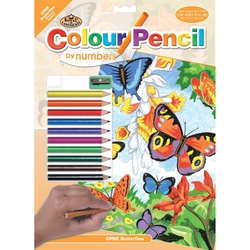 Set creativ educativ - Coloreaza pe numere - Fluturi