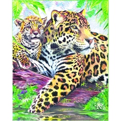 Set creativ educativ - Coloreaza pe numere - Jaguar