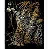 Set gravura pe folie aurie - Leopard