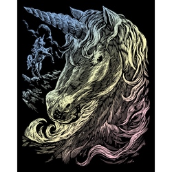 Set gravura pe folie holografica - Unicorni
