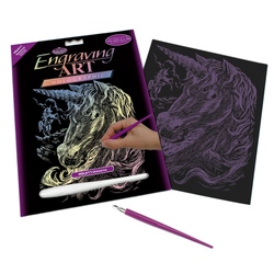 Set gravura pe folie holografica - Unicorni