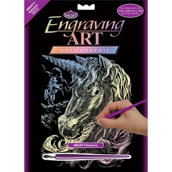 Set gravura pe folie holografica - Unicorni