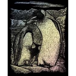Set gravura pe folie holografica - Pinguini
