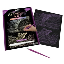 Set gravura pe folie holografica - Delfini