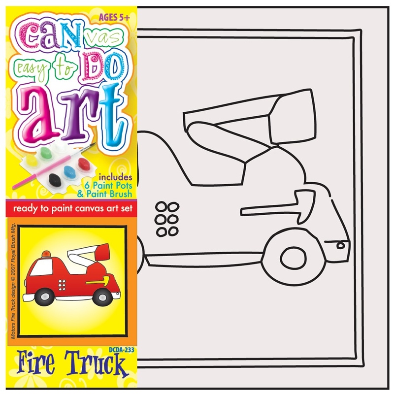 Pictura pe panza pentru copii masina pompieri