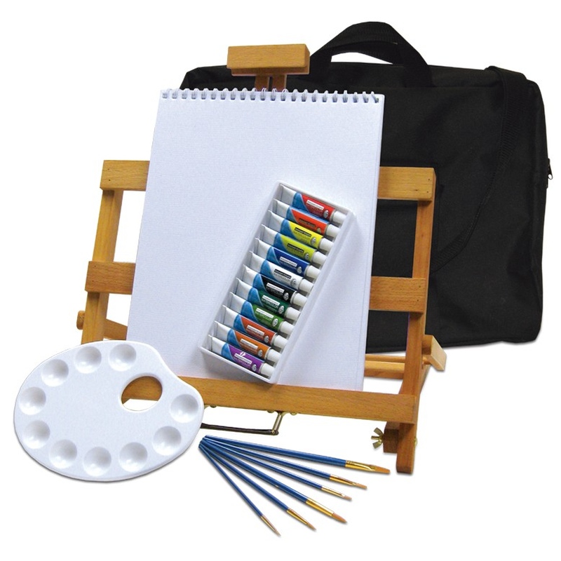 Trusa pictura acuarela si sevalet