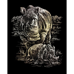 Set 3 gravuri folie aurii Animale salbatice din Africa